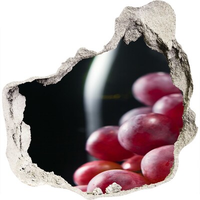 Naklejka 3D dziura okleina Winogrona i wino