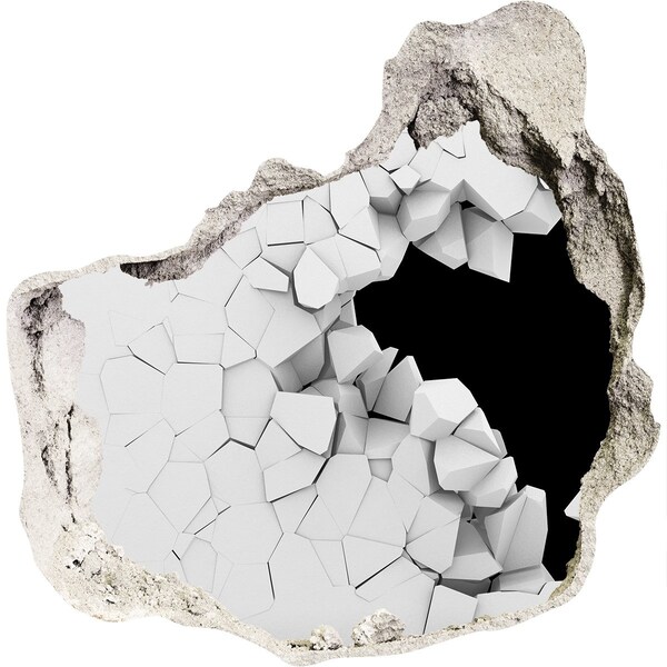 Dziura 3d fototapeta naklejka Złamana ściana z widokiem na pustkę