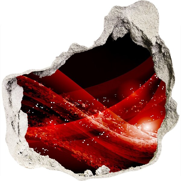 Dziura 3d fototapeta naklejka Czerwony wir w betonie