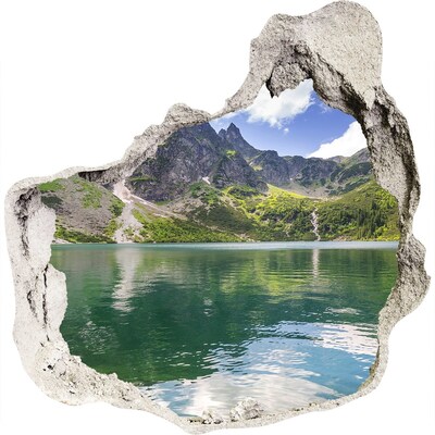 Dziura 3d w ścianie naklejka Morskie oko Tatry