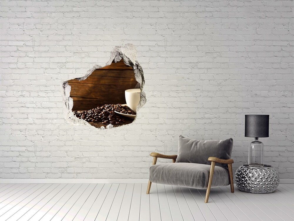 Naklejka dziura na ścianę beton Filiżanka kawy