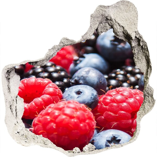 Naklejka 3D dziura na ścianę Owocowa eksplozja