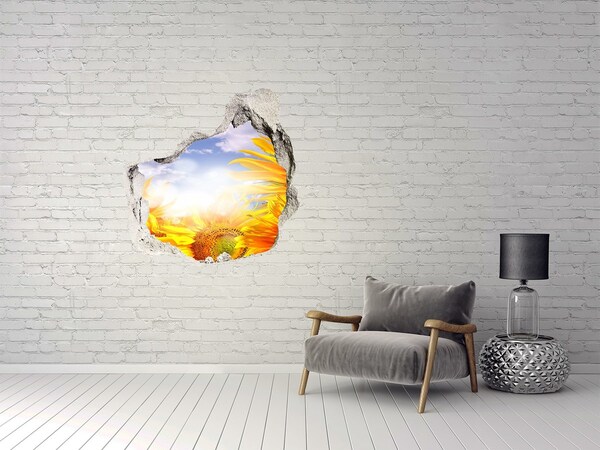 Samoprzylepna dziura naklejka Słoneczniki w świetle słońca