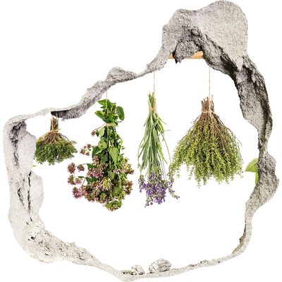 Naklejka dziura na ścianę beton Ziołowy kącik w kuchni