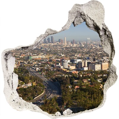 Fototapeta dziura na ścianę 3d Widok na Los Angeles