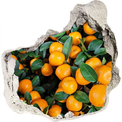 Naklejka 3D dziura okleina beton Owoce w ogrodzie pomarańczowym