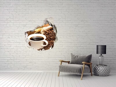 Naklejka 3D dziura na ścianę Filiżanka kawy