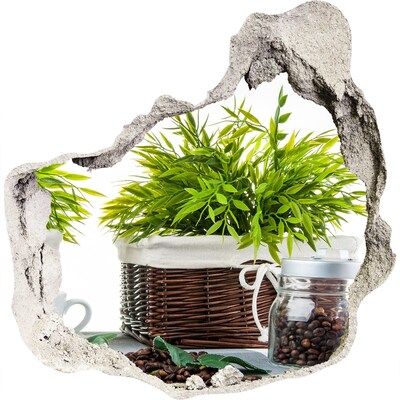 Naklejka 3D dziura na ścianę Zielona oaza w domowym zaciszu