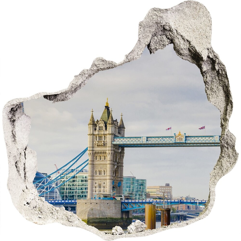 Fototapeta dziura na ścianę 3d Tamiza Londyn