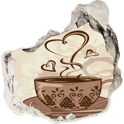 Fototapeta dziura na ścianę Urokliwa filiżanka z parującą kawą