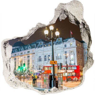 Fototapeta dziura na ścianę 3d Ulica Londynu nocą