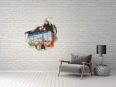 Fototapeta dziura na ścianę 3d Ulica Londynu nocą