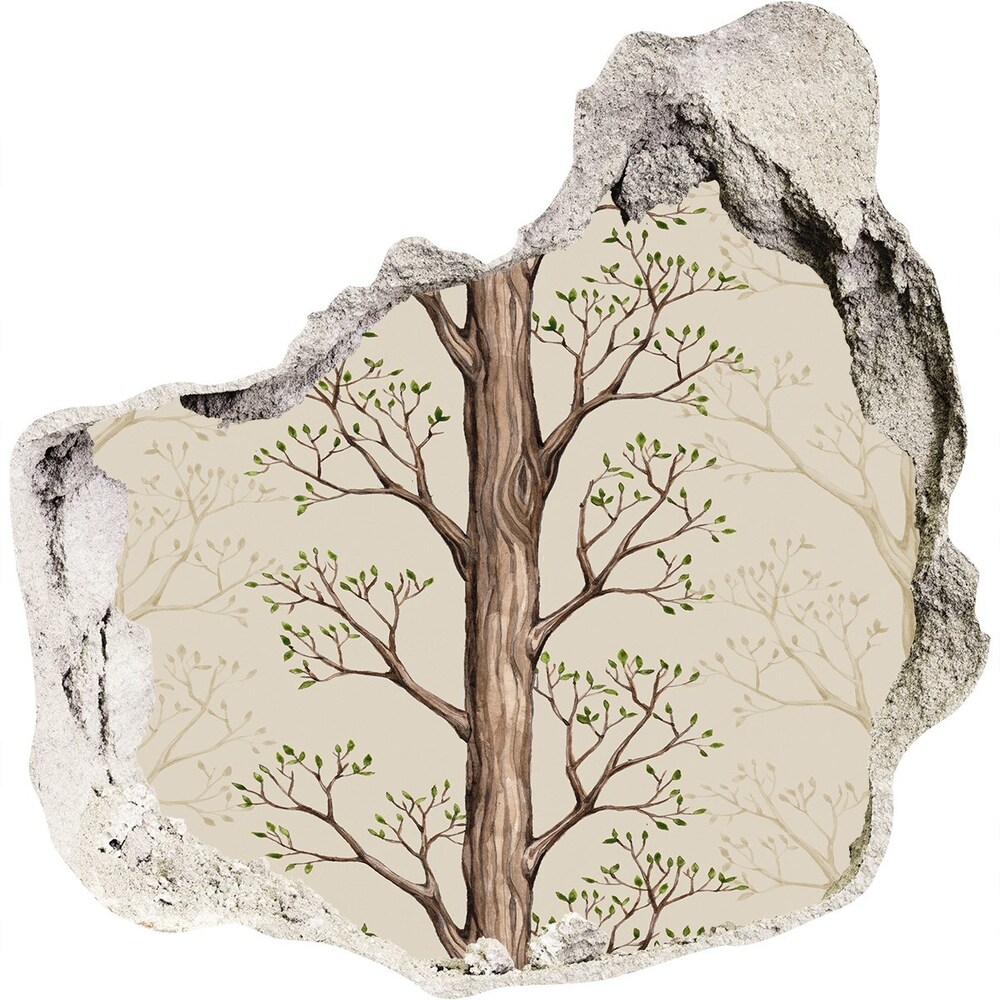 Naklejka 3D dziura na ścianę samoprzylepna Drzewa