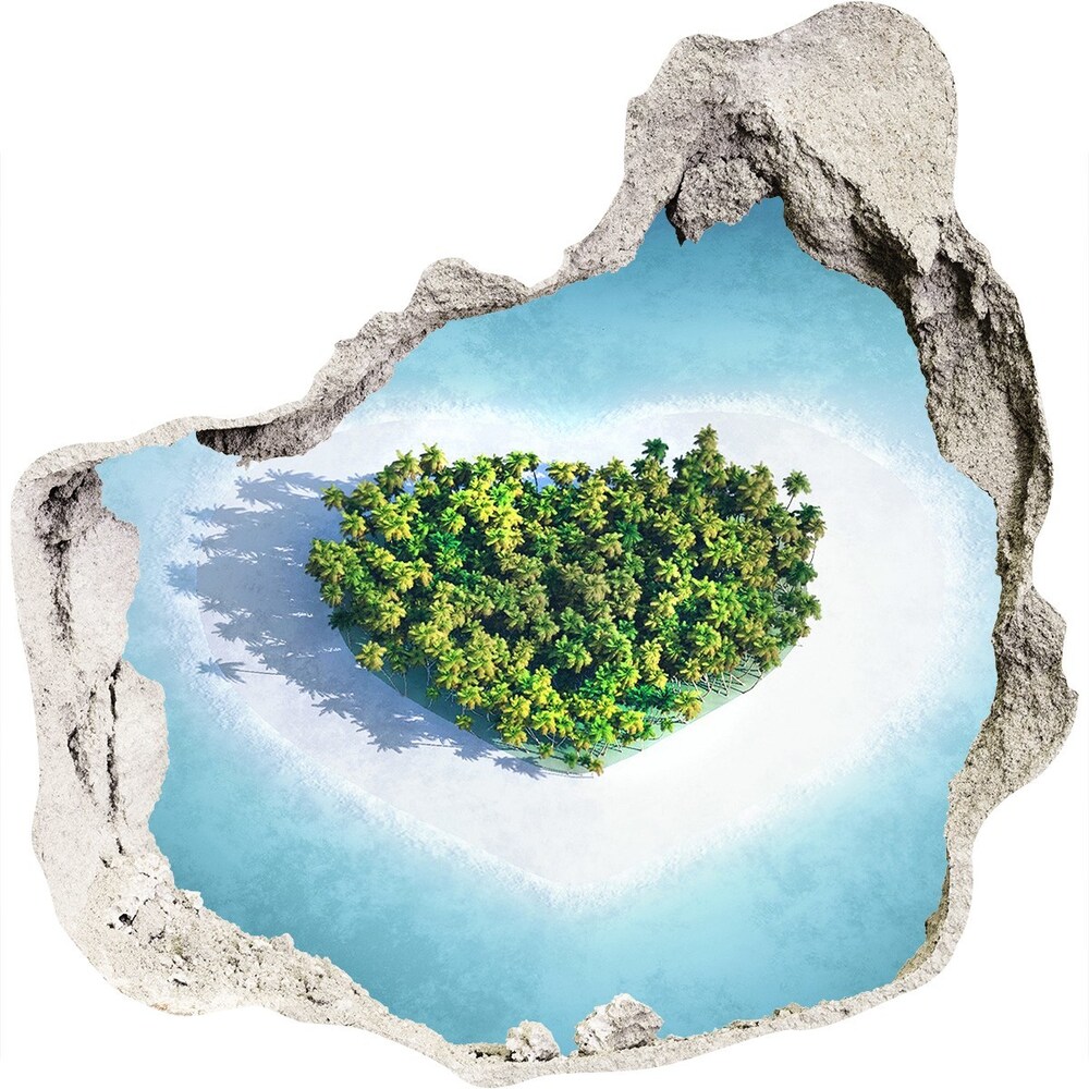 naklejka fototapeta 3D Wyspa kształt serca
