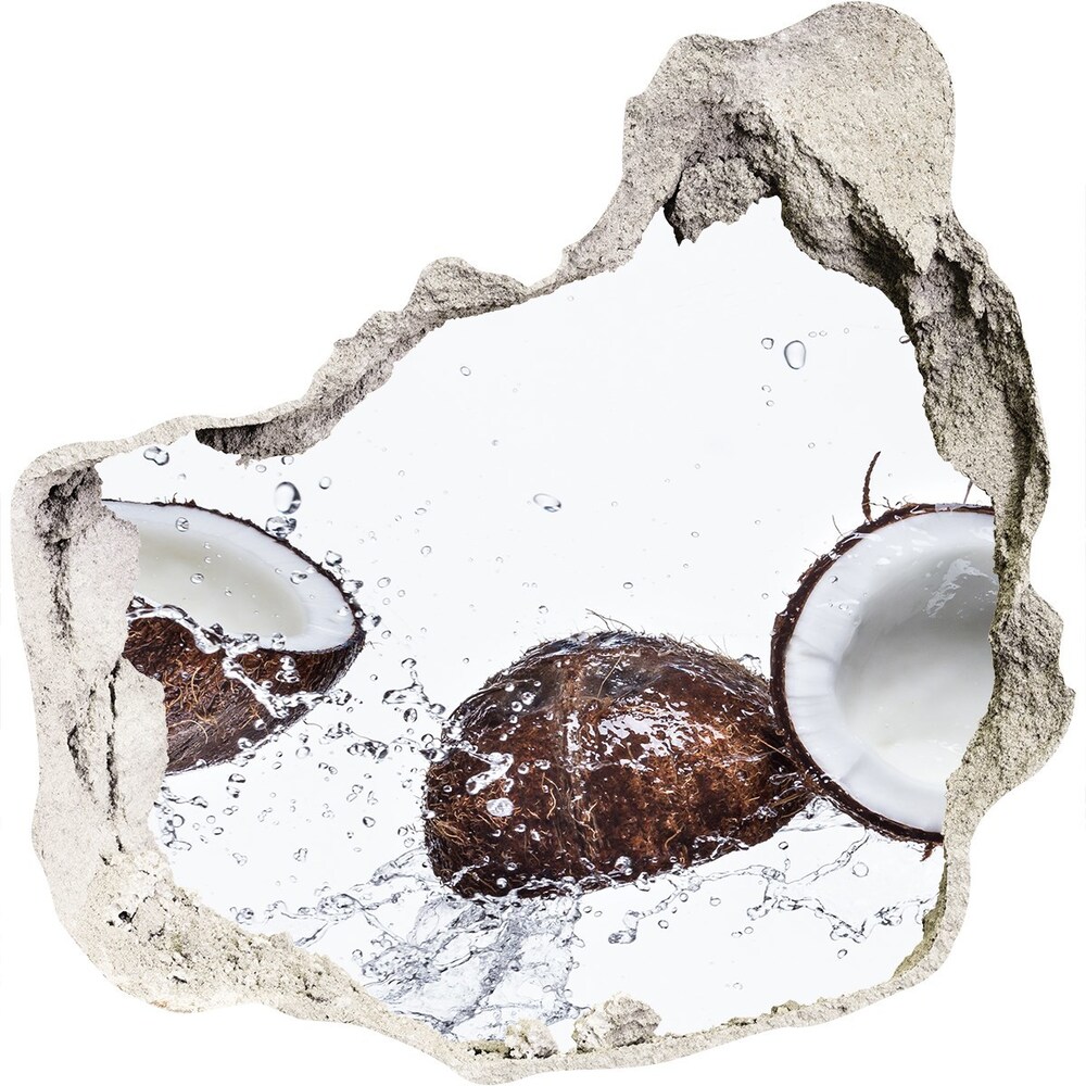 Naklejka 3D dziura okleina Kokos z wodą