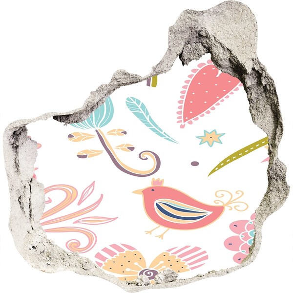 Dziura 3d fototapeta naklejka Kolorowy świat za dziurą