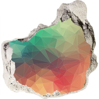 Dziura 3d fototapeta naklejka Kolorowa geometria w dziurze w ścianie