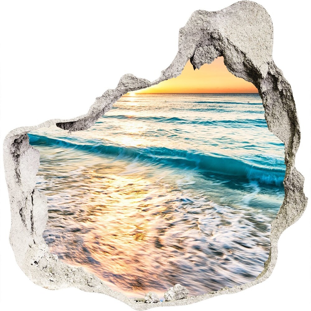 naklejka fototapeta 3D Zachód słońca plaża