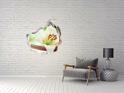 Samoprzylepna dziura naklejka beton Kwiatowa oaza w betonie