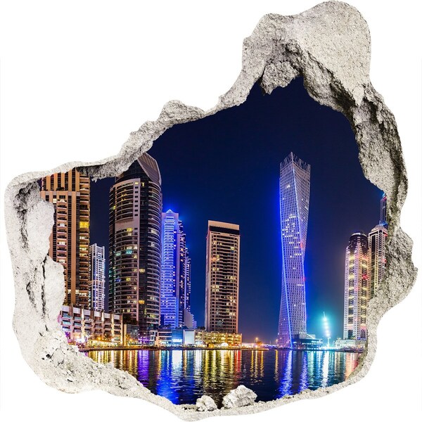 naklejka fototapeta 3D widok Dubaj nocą