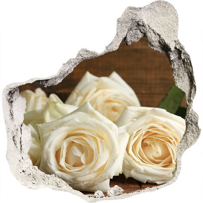 Samoprzylepna dziura naklejka Białe róże