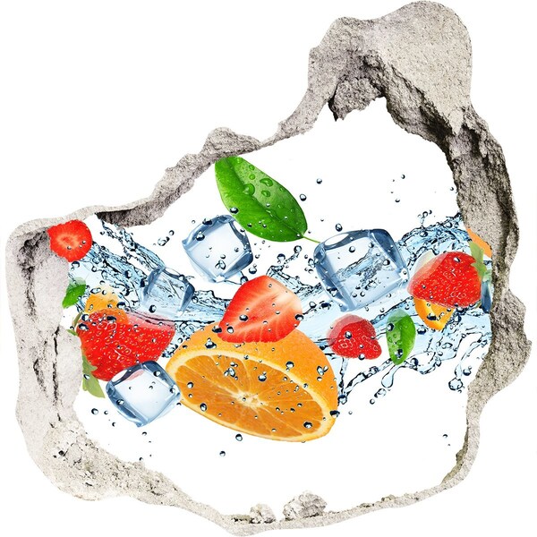 Naklejka 3D dziura okleina Owocowy koktajl w wodnej eksplozji