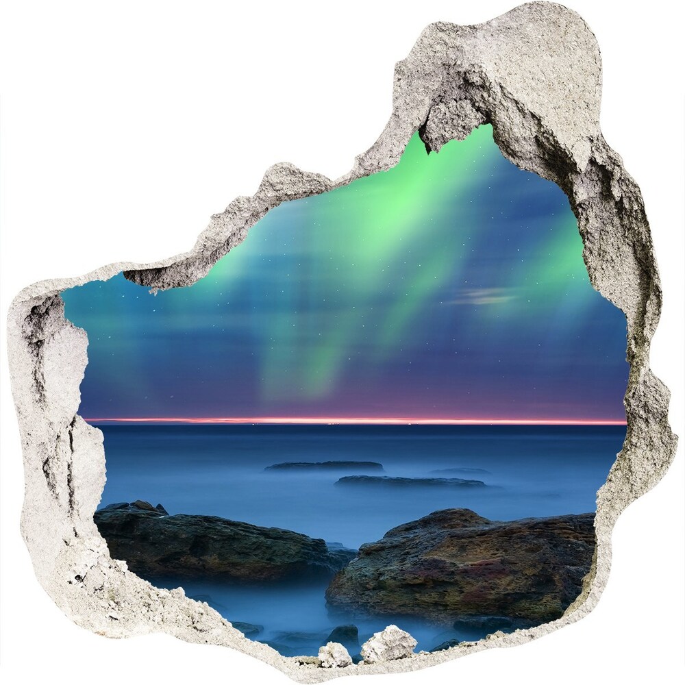 Foto zdjęcie dziura na ścianę Zorza polarna