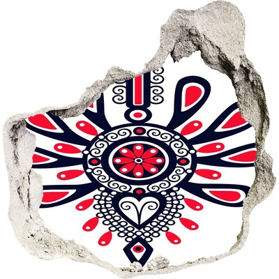 Dziura 3d fototapeta na ścianę Kolorowy wzór etniczny w dziurze w ścianie