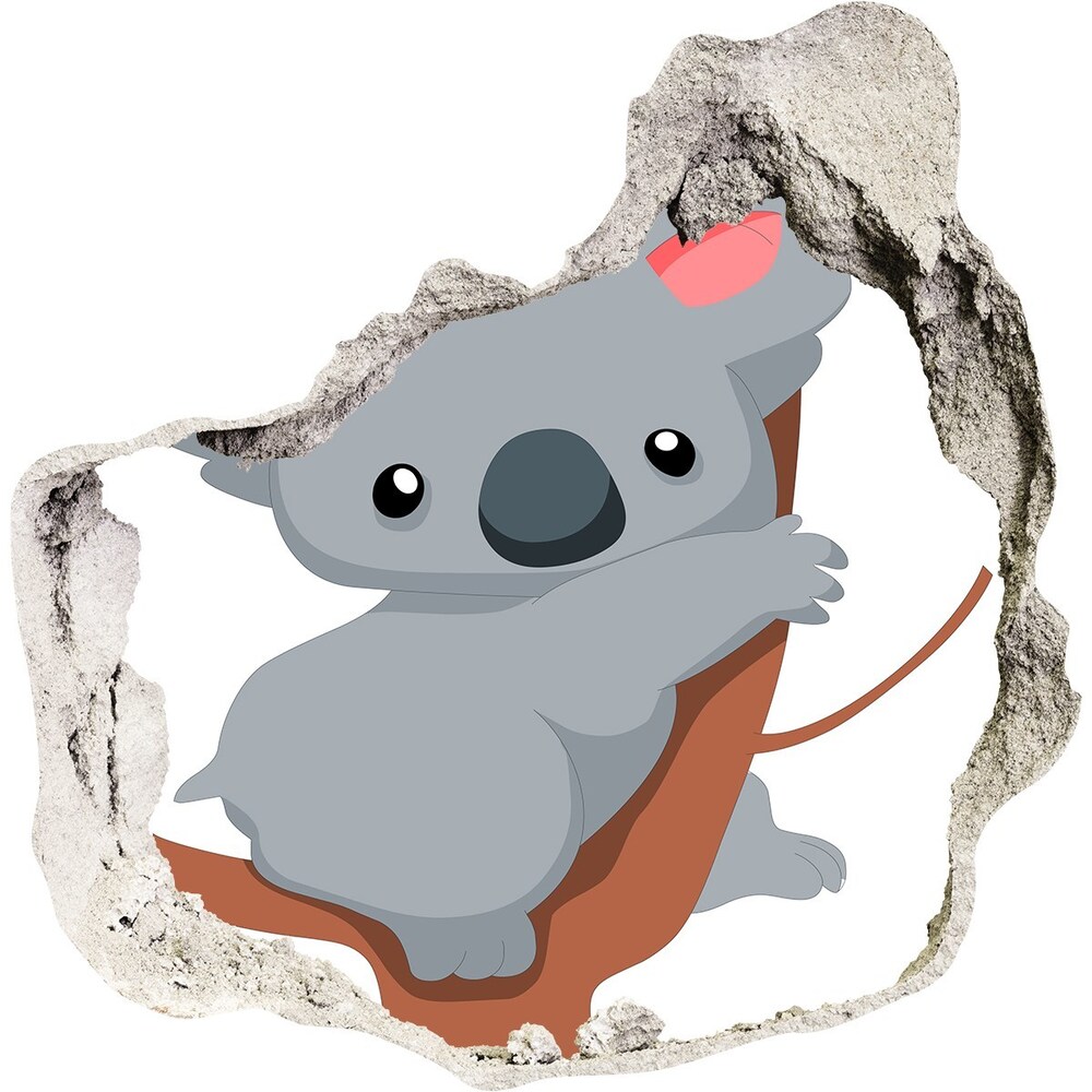 Dziura 3d fototapeta naklejka Koala na drzewie