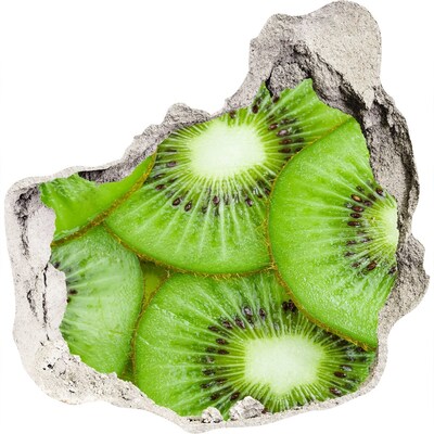 Naklejka 3D dziura na ścianę Kiwi w betonie