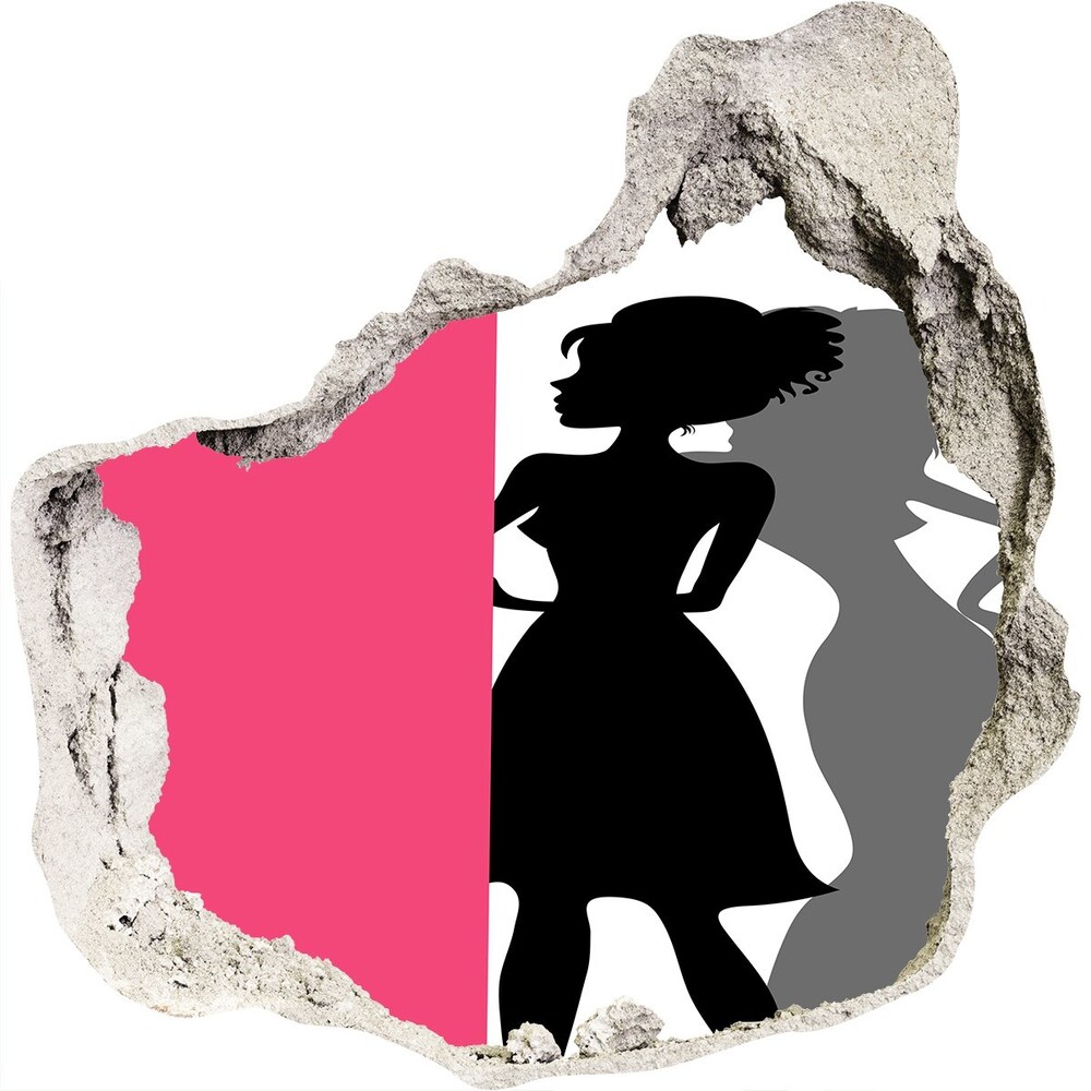 Dziura 3d fototapeta naklejka Sylwetki kobiet