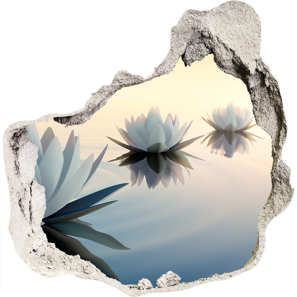 Samoprzylepna dziura na ścianę Kwiaty lotosu