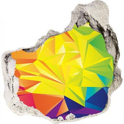 Dziura 3d fototapeta na ścianę Kolorowa eksplozja w betonowej dziurze