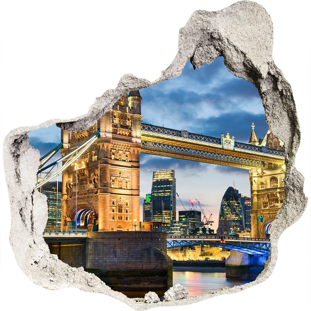 Fototapeta dziura na ścianę 3d Tower Bridge Londyn