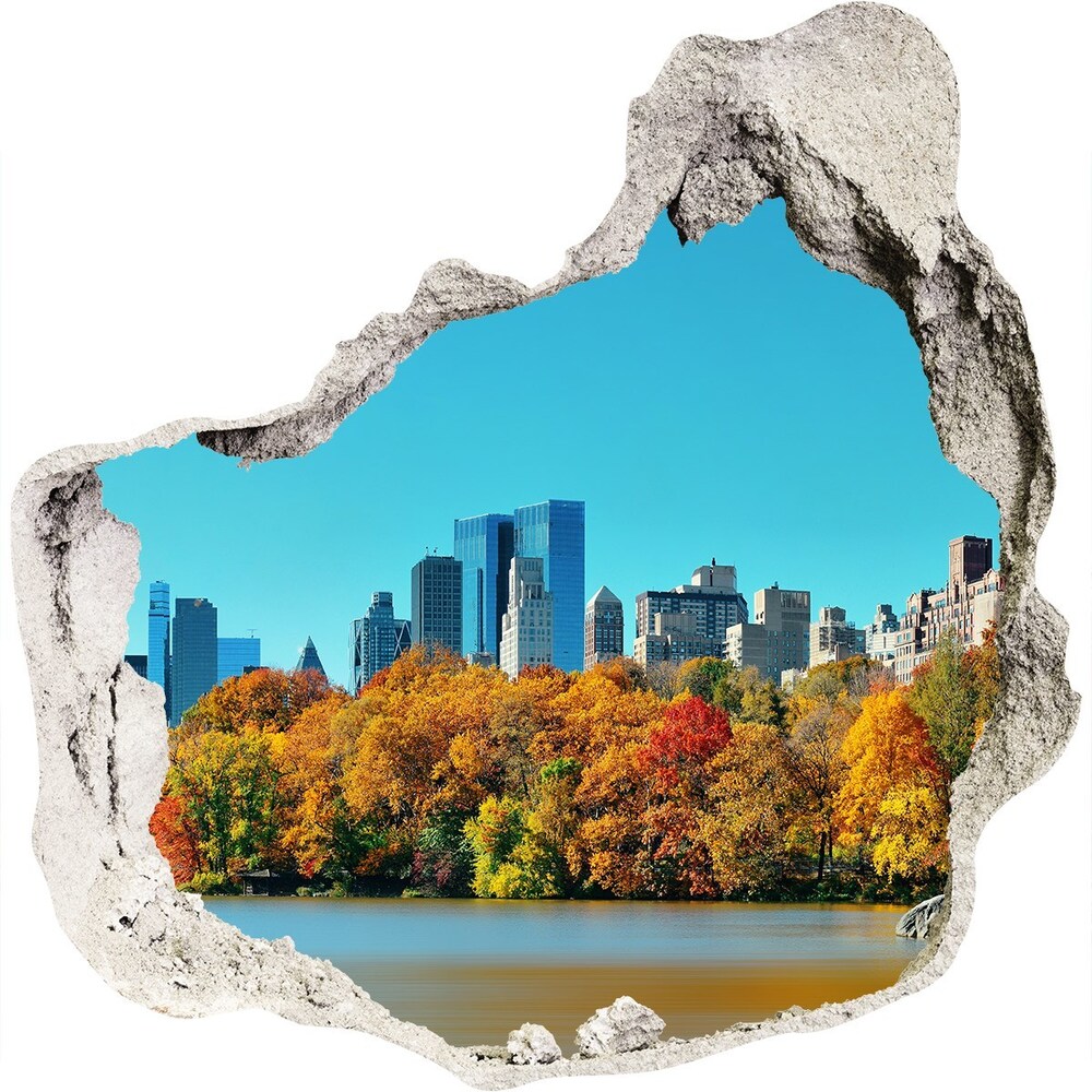 Fototapeta dziura na ścianę 3d Nowy Jork jesienią