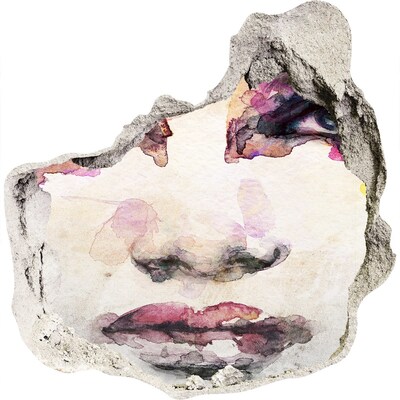 Dziura 3d fototapeta na ścianę Oblicze w zniszczonej ścianie