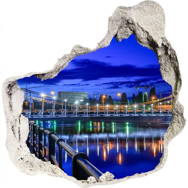 Fototapeta dziura na ścianę 3d Wrocław nocą