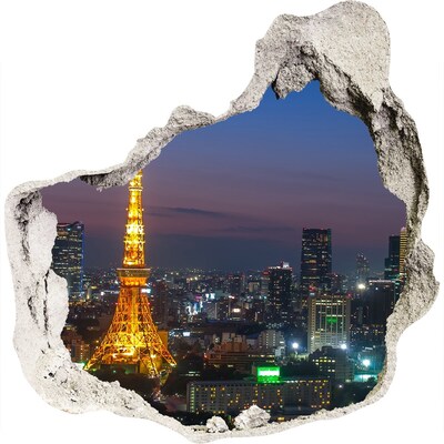 Fototapeta dziura na ścianę 3d Wieża w Tokio
