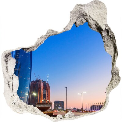 Fototapeta dziura na ścianę 3d Ulice Abu Zabi