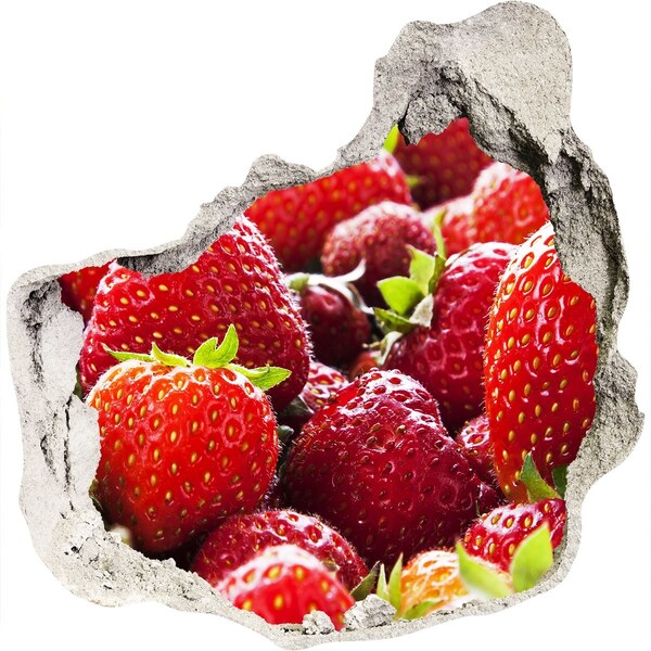 Naklejka 3D dziura okleina beton Truskawkowe pole