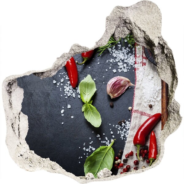 Naklejka 3D dziura na ścianę Kuchnia pełna smaku