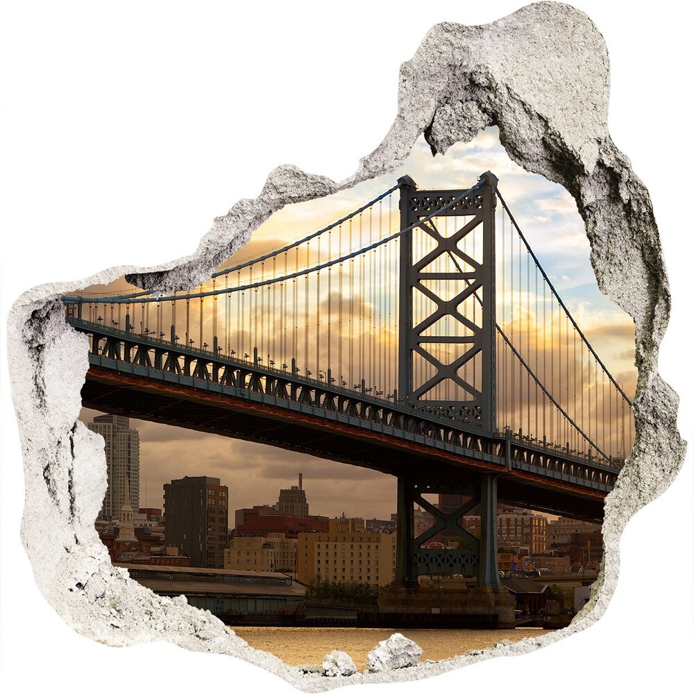 Fototapeta dziura na ścianę 3d Most Philadelphia