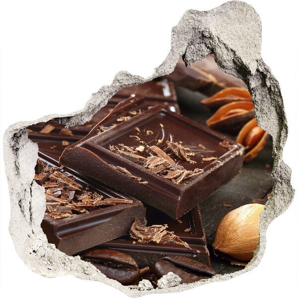 Naklejka 3D dziura okleina beton Czekoladowa rozkosz