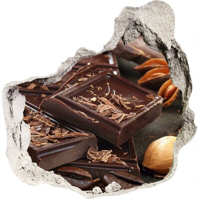 Naklejka 3D dziura okleina beton Czekoladowa rozkosz