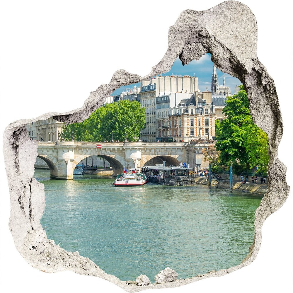 Fototapeta dziura na ścianę 3d Sekwana Paryż