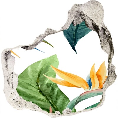 Naklejka 3D dziura na ścianę Tropikalny raj za ścianą