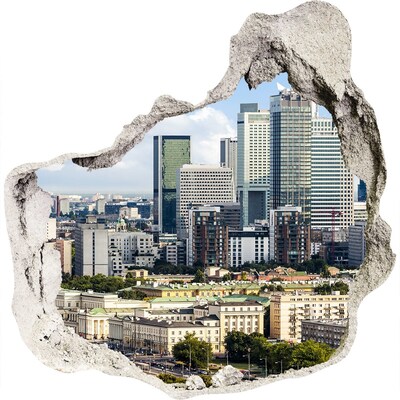 Fototapeta dziura na ścianę 3d Widok na nowoczesne miasto