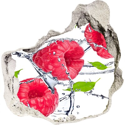 Naklejka dziura na ścianę beton Malinowy wodospad