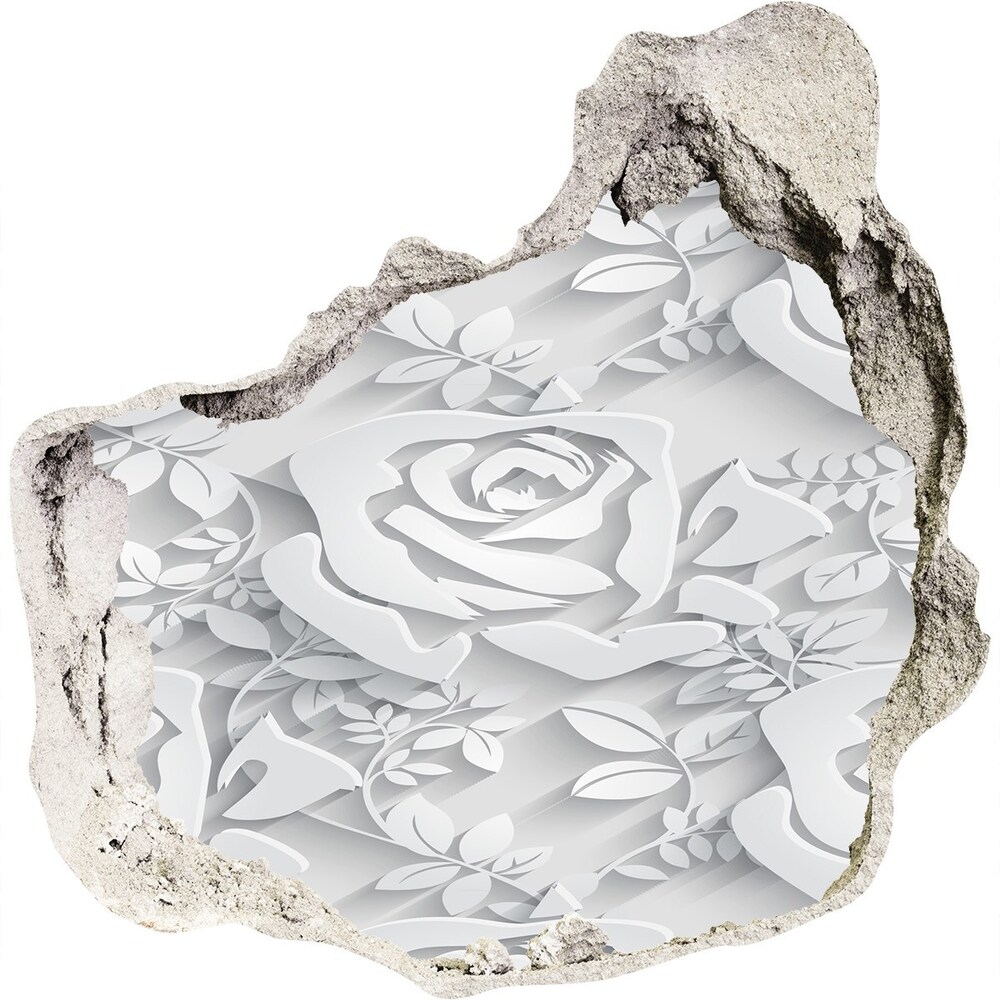 Naklejka 3D dziura na ścianę Róże wzór