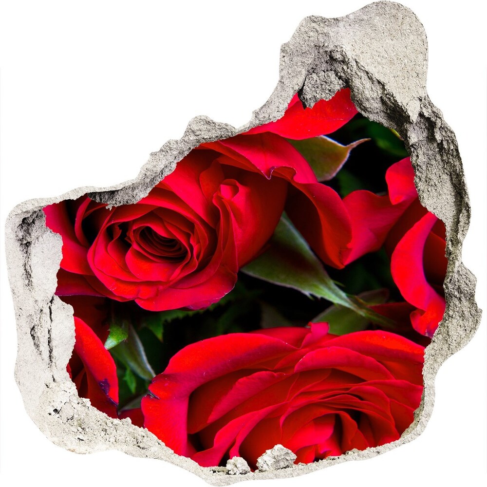 Samoprzylepna dziura naklejka Czerwone róże